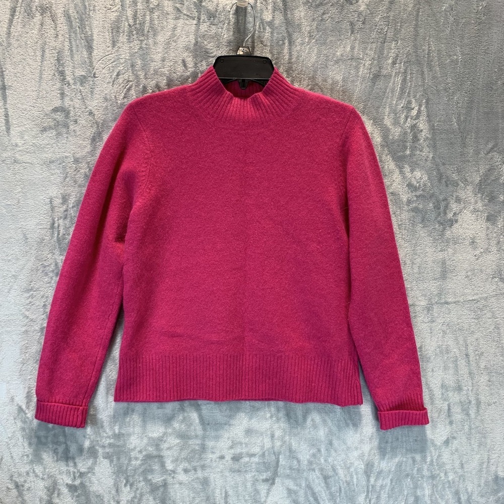 VTG Paul Harris Design Women's Sweater‎ Mock Neck Wool Angora M Hot Pink Vintage